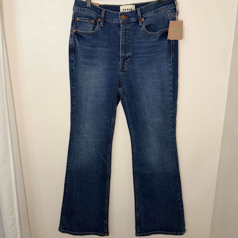 NWT Boden High Rise Slim Flare Jeans Women's Size 31R Denim Casual Classic - Picture 3 of 8